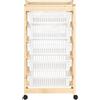 Carrello portafrutta con struttura in legno con ruote
