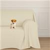 Farè - Telo Salva Divano - Copridivano IMPERMEABILE in tessuto arredo Antimacchia ideale per cani, gatti e bambini - Made in Italy | 200 x 270 cm | ARMOR panna
