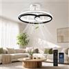 YuYe Ventilatore da soffitto con luce, Ventilatore da soffitto con luce, 3 temperature di colore e 6 velocità, Ventilatore da soffitto a LED con lampada, Silenzioso, Dimmerabile per Sala da pranzo (C)