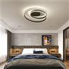 KJYXR Plafoniera moderna dimmerabile a LED con telecomando, 50W, 4250LM, design creativo a spirale circolare, soggiorno/camera da letto/studio/sala da pranzo/lampadario, nero, 46 cm