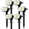 SUNNMO Faretti Solari a LED da Esterno con Sensore di Movimento, Lampade Luci Solari da Giardino Potenti 104LED 3Modalità, Faretto LED da Esterno Solare Giardino IP65 Impermeabile Luce Fredda, 6 Pezzi