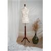 Generico AILANT Manichino donna sartoriale dark wood stand (cream/brown Flowers, 38/40 XS)