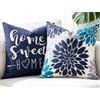DakTou Federe Cuscini per Divano 50x50 Blu Dalia Fiore e Scritte, Set 2 Copricuscino in Corta Peluria Morbido Come il Velluto, Federa Cuscino Grandi Floreale Boho Stile Rustico per Soggiorno Camera da Letto