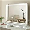Teousev Hollywood Specchio Trucco con luci, Specchio Trucco con Illuminato luci, Illuminato Specchio da Tavolo con 10x ingrandente, 80x55cm