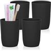 AstraLoom Set di 4 bicchieri per spazzolini da denti, impilabili, 280 ml, per bagno e viaggi, colore: nero AstraLoom