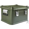 Trucky Scatola in alluminio con coperchio, in alluminio, per il trasporto, in metallo, richiudibile, dimensioni: 30 l, colore: verde