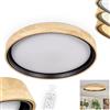 hofstein Plafoniera a LED Melstad, plafoniera dimmerabile in legno/metallo/plastica naturale/bianco, tramite telecomando, 2700-6500 Kelvin, 2450 Lumen, 24 Watt, (Ø 40 cm), anche per il bagno, IP44