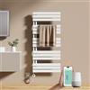 EMKE Scaldasalviette Elettrico con WIFI Termostato 132x60 cm, 800W Bianco, Scaldasalviette a Basso Consumo, Resistenza Riscaldante con Timer, Termoarredo Bagno, Scaldasalviette Elettrico Bagno