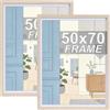 LYYYYX Cornice portafoto 50 x 70 cm, con vetro acrilico antiriflesso, cornice da parete in legno, per foto, certificati, poster e puzzle, set da 2