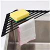 KitchenRaku Scolapiatti da Appoggio 40.8x7.2cm | Tappetino Pieghevole per il Lavandino in Cucina | Acciaio Inox 304 / Silicone | Scolapiatti per il Lavello della Cucina (Nero Chiaro)