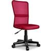 TRESKO® Sedia da ufficio sedia da scrivania girevole, Regolabile in altezza, sedile imbottito, sedia ergonomica, pistone approvato SGS (Rosso Vino)