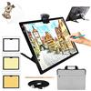 TOHETO A3 Ricaricabile Tavoletta Luminosa per Disegnare con Borsa, Supporto Pieghevole, Tracing Light Box LED Light Pad di Disegno, con Luminosità Regolabile, per Schizzi, Pittura a Diamante 5D
