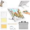 TOHETO A3 Ricaricabile Tavoletta Luminosa per Disegnare con Borsa, Supporto Pieghevole, Tracing Light Box LED Light Pad di Disegno,con Luminosità Regolabile, per Schizzi,Pittura a Diamante 5D (Bianco)