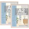 LYYYYX A2 - Cornice portafoto 42 x 59,4 cm, set di 2, cornice in legno con vetro acrilico anti-riflesso, per foto, diplomi, poster e puzzle, decorazione da parete