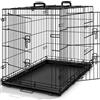 TRESKO Gabbie Pieghevole per Cani e Gatti | Trasportino con 2 Porte in Metallo | Box per Animali | Cuccia Pieghevole con Vassoio Rimovibil (M - 62 x 45 x 52 cm)