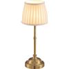 VISDANFO Lampada da tavolo a LED senza fili, dimmerabile, vintage, lampada da comodino retrò, batteria da 4000 mAh, funzionamento a batteria, adatta per interni, esterni, bar, soggiorno (oro + beige)