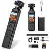 TOSBARRFT Videocamera Vlogging con obiettivo rotante a 270°, fotocamera tascabile con registrazione audio e video, batteria 14 ore, telecamere POV portatili con 32 GB, facile registrazione con un solo