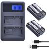 CQJFCYBRA 2X BP-511A BP-511 BP 511 511A Batteria + Caricatore Doppio USB LCD, Compatibile For Canon, For G6 G5 G3 G2 G1 EOS 300D 50D 40D 30D 20D 5D