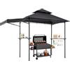 VEVOR Gazebo per Barbecue 243x150 cm, Tenda Gazebo per Barbecue da Esterno con Tettoia, Tetto a 2 Livelli, Copertura per BBQ da Giardino in Acciaio Verniciato a Polvere, per Grigliate, Feste, Picnic