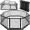 KIDUKU® XXL Box per Bambini Barriera di sicurezza di 7,2 metri, pieghevole e porta inclusa, composto da 8 Elementi, formabile individualmente recinto di sicurezza (Nero)