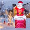 Uten Babbo Natale Gonfiabile 2.1m Decorazioni Invernali Corda Fissa Chiodo Impermeabile può Essere Utilizzato per Soggiorno Balcone Giardino Porta Gronda Tetto