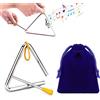 Butyeak Strumento Triangolo Musicale, Triangolo Percussione e Bacchetta, Triangoli Strumenti Percussione, Riangolo in Metallo con Bacchetta, Strumenti Musicali per l'illuminazione Della Prima Infanzia,5 Zoll