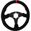 0RahagTFa Volante piatto telaio in alluminio scamosciato da 330 mm da 13 pollici compatibile con i controller di gioco Drift per PC Racing(6028BK-MS-RD-RD)