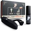 Red-Blooded Kit crescita barba e capelli - Dermaroller 0,5 mm + siero di crescita - Vegano e non testato sugli animali