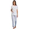 Linclalor Pigiama da Donna Aperto Davanti con Maglia a Mezze Maniche - Disponibile Fino alla Taglia 60