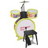 Bontempi | BeatMasterPro - Batteria Classica a 4 Elementi, con Sgabello e Due Bacchette per un'Esperienza Indimenticabile, giallo, 68x50x50 cm