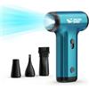 Smiling Shark Soffiatore ad Aria Compressa, JF-01 Vitesse Variabile 130000RPM Elettrico Rimuovi Polvere Senza Fili con Luce LED - Air Duster per Kit Pulizia PC/Tastiera/Auto/Divano/Camping, Blu