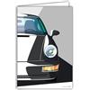 Afie 69-1103 - Carta auto sportiva di lusso per auto, linee iconiche, illustrazione grafica moderna, design pulito colorato, oggetto da collezione per appassionato, con busta, 12 x 17 cm, fabbricazione