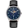 UMR RUHLA Orologio in titanio con fasi lunari - orologio piatto in titanio con movimento al quarzo svizzero - quadrante blu scuro - cinturino in pelle nera - Ø 41,5 mm - Made in Germany
