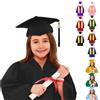 Generico Set Toga Tocco Bambini 4 Pezzi con Stola e Nappa 2026 Abito da Laureato Cappello Diploma Elementare Toga Asilo Nido Accessori Cerimonia per Asilo Scuola Elementare Costumee (B-Black, 4-5 Years)