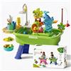 Generico Tavolo da gioco acquatico per bambini dai 3 anni in su, un acquario 4 in 1 con circolazione dell'acqua realistica e gioco di pesca; gambe regolabili in altezza; adatto a maschi e femmine (Verde)