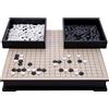 Engelhart-250416 - Go Formato Grande - Goban XL in Legno di Lusso 50 × 44 × 8 cm - 361 Pietre in Plastica 21 mm - Versione Tradizionale Resistente - Strategia Giapponese