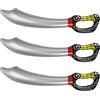 NUOM Set di 3 spade da pirata gonfiabili da 60 cm, accessorio per feste, accessorio per cosplay