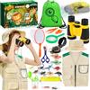MOYKSRR Set Explorer Outdoor Giocattoli, Set di Giocattoli da Esploratore Esterno, Set di Esplorazione per Bambini con Gilet, Cappello, Binocolo, Bussola per Avventura Campeggio Escursionismo