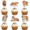 LXONTSG Cake Topper Animali,24PCS Decorazioni per torte Zoo,Decorazione Torta Compleanno Animali,Topper Torta Animali Safari,Decorazioni per Torte Animali,Decorazioni per Cupcake Muffin Cake (Tigre)