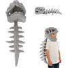 Mikovivi Costume da Scheletro Dinosauro per Bambini, Design Realistico Dello Scheletro 3D Costume Dinosauro Peluche per Halloween e Oggetti Scena Cosplay a Tema