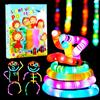 SCIONE 6 Pack Tubi Fidget Pop Light-Up Giocattoli Sensory per Bambini Abilità Motorie Fini Giocattoli Bastoncini LED Pop Glow Bomboniere per feste Glow in the Dark Forniture per Feste Stocking Stuffer