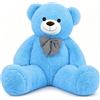 SNOWOLF Orsacchiotto gigante da 120 cm, grande peluche giocattolo orsacchiotto bambola per bambini ragazza (blu)