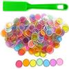 DIFLAX Set di Bastoncini magnetici da Bingo bacchetta magnetica per bambini 100 Multicolore Gettoni magnetici del Lotto per contare Le Patatine Scolastiche e i Giochi di Plastica (Set Verde)