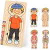 KABENFIS 29 Pezzi Ragazzi Anatomia Play Set Puzzle Corpo in Legno per ragazzi e ragazze