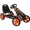 hauck Speedster, Arancione - Go Kart a Pedali per Bambini da 4 Anni fino a 50 kg e 90 a 110 cm Altezza - con Freno a Mano e Sedile Regolabile - Ruote EVA e Telaio in Acciaio