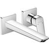 hansgrohe Logis Fine Miscelatore monocomando lavabo da incasso a parete con bocca da 20,5cm, Cromo, 71256000
