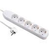 Electraline 59605 Multipresa a 5 prese cavo 3G1 3 m, bianco, 3M