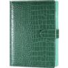 JIANTA A5 Raccoglitore ad 6 Anelli, Copertina per Raccoglitore a 6 Anelli in Pelle PU Ricaricabile per Carta di Riempimento A5, Texture Coccodrillo (Verde, Carta Interna Non Inclusa)