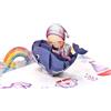 REMOtech Biglietto pop-up 3D bebè con balena e arcobaleno - Biglietto pieghevole fatto a mano 13 x 18 cm, biglietto per bambino, nascita, battesimo, festa prenatale, biglietto di congratulazioni con busta