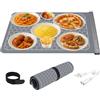 BEPER P101TEM100 Scaldavivande Elettrico in Silicone Arrotolabile, Vassoio Riscaldante 350W con 3 Temperature, Timer 4h, Comandi Touch, Tappetino Scalda Piatti Salvaspazio, portatile